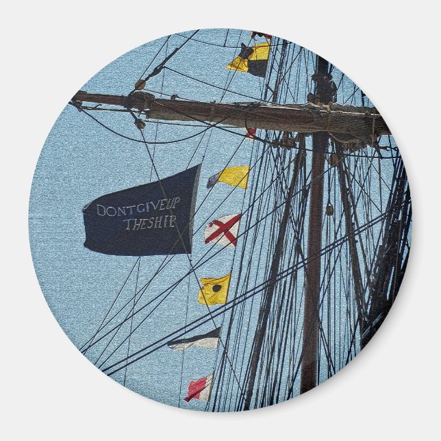 Don't Give Up The Ship Flag Magnet (Front)