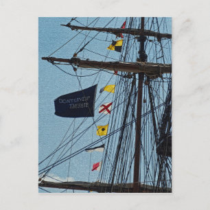 Don't Give Up The Ship Flag Postcard