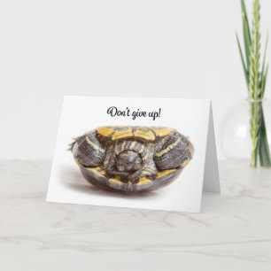Don't Give Up Upside Down Turtle Encouragement Holiday Card