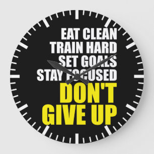 Don't Give Up - Workout Motivational Large Clock