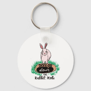 Dont Go Down The Rabbit Hole Womens Red Key Ring