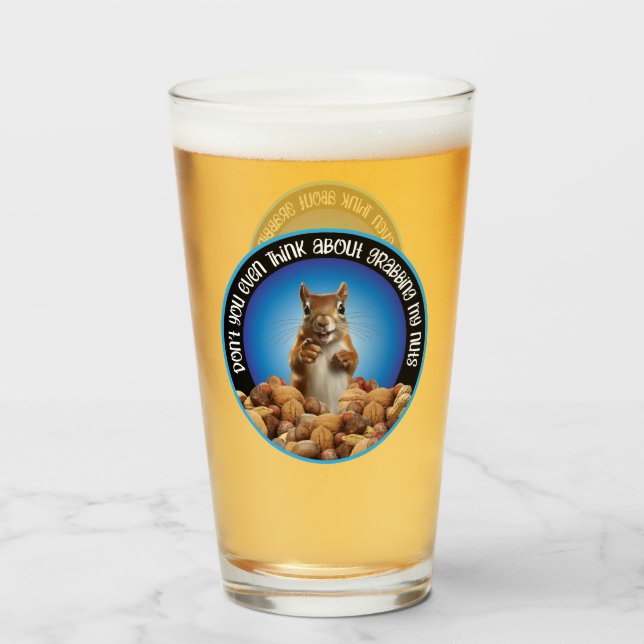 Don't Grab My Nuts - funny squirrel Glass (Front Filled)