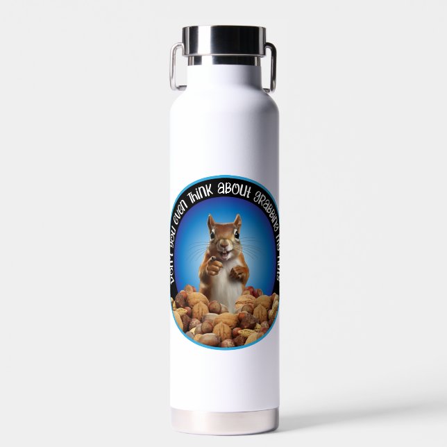 Don't Grab My Nuts - funny squirrel Water Bottle (Front)