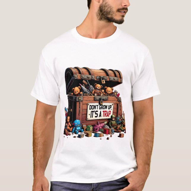 "Don't Grow Up: It's a Trap" T-Shirt (Front)