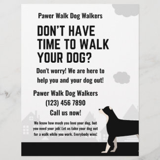 Don't Have Time To Walk Your Dog Walker Flyer