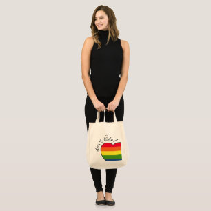 Don't Hide Heart with Rainbow Colours Tote Bag