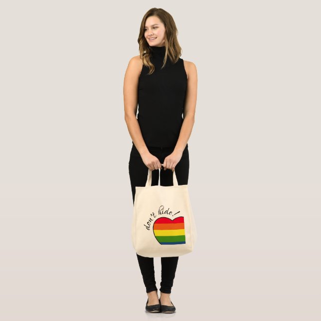 Don't Hide Heart with Rainbow Colours Tote Bag (Front (Model))