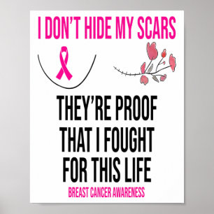 Don't Hide My Scars They Are The Proof Breast Canc Poster