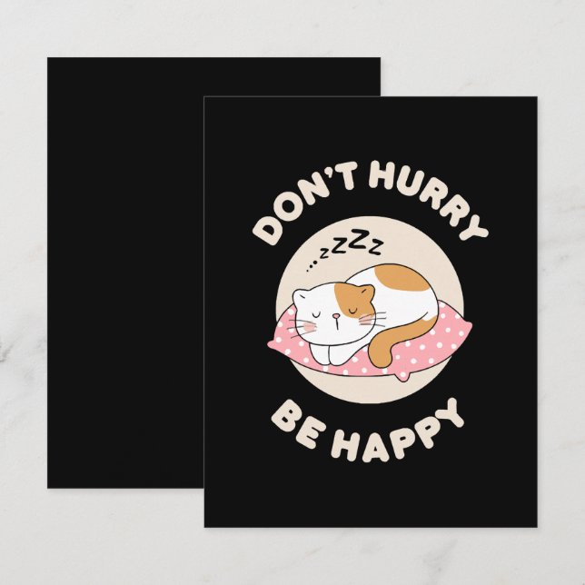 Don't hurry be happy card (Front/Back)