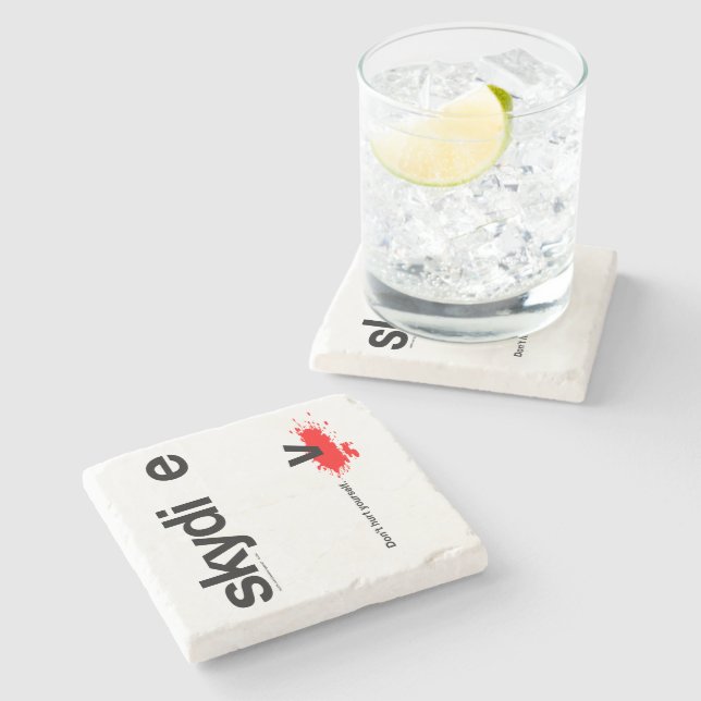 Don't Hurt Yourself Skydiver Stone Coaster (Side)