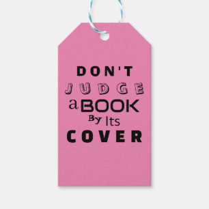 "Don't Judge a Book by Its Cover" Quote Pink Blue Gift Tags