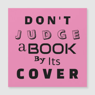 "Don't Judge a Book by Its Cover" Quote Pink Card