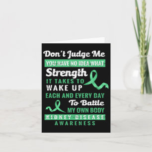 Don't Judge Me Kidney Disease Awareness Support Card