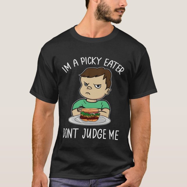 Dont Judge Picky Eater Cute Boy Son Kid Burger Fus T-Shirt (Front)