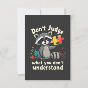Don't Judge What You Don't Understand Autism  Thank You Card