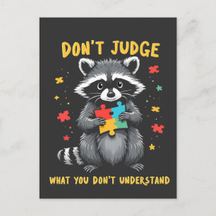 Don't Judge What You Don't Understand Racoon Announcement Postcard