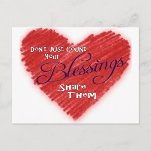 Don't Just Count Your Blessings, Share Them Postcard