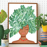 Don't Kale My Vibe Watercolor Kale Beauty Woman Poster<br><div class="desc">Are you a kale lover? Then you'll love our super cute and unique kale African American beauty wall poster print. The design features our original hand-painted watercolor caucasian beauty with the woman's hair created to look like a salad of garden kale leaves and a cute necklace of red cherry tomatoes....</div>