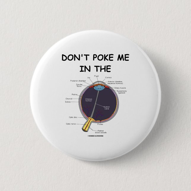 Dont Ke Me In The Eye Eye Anatomy Attitude  6 Cm Round Badge (Front)