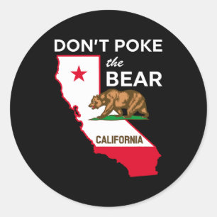 Dont Ke The Bear California Republic Design  Classic Round Sticker