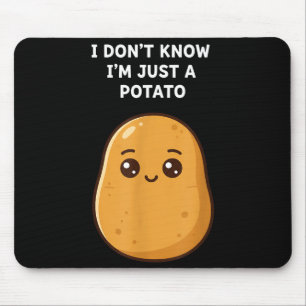 Don't know a potato funny potato cartoon food veg mouse mat