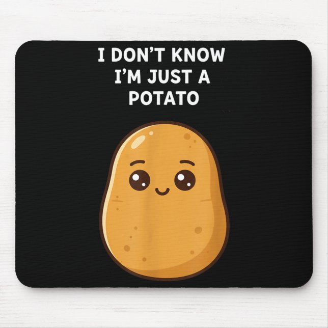 Don't know a potato funny potato cartoon food veg mouse mat (Front)