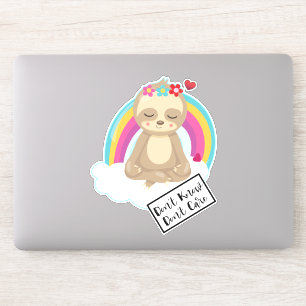 Don't Know Don't Care Text - Cute Meditating Sloth