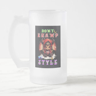 Don't Kramp My Style Frosted Glass Beer Mug