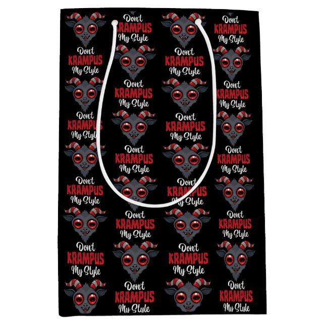 Don't Krampus My Style Medium Gift Bag (Front)