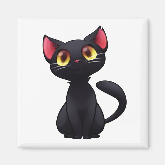 Don't Leave Home Without Black Cat Magnet (Front)