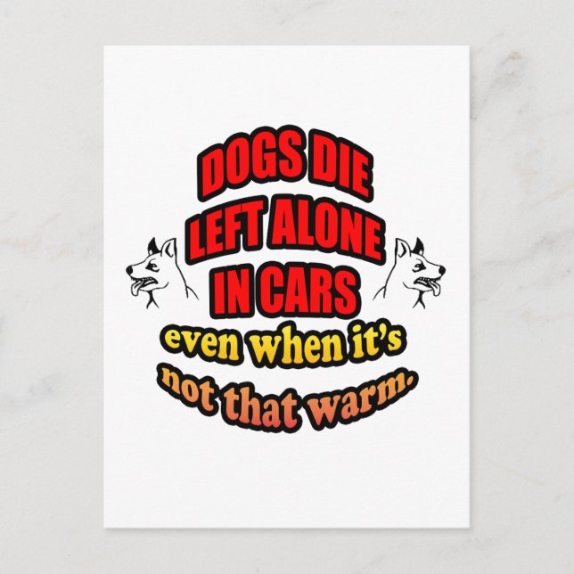 DONT LEAVE YOUR PETS ALONE IN A CAR POSTCARD (Front)