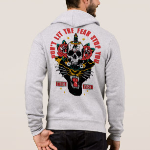 Don't let fear stop you panther tattoo old school hoodie