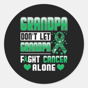Don't Let Grandpa Fight Alone Bile Duct Cancer  Classic Round Sticker