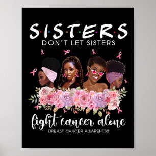 Dont Let Sisters Fight Cancer Alone Breast Cancer Poster