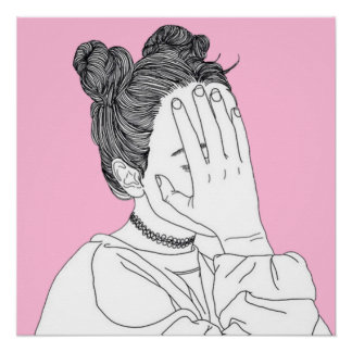 Don't Look At Me Aesthetic Pigtail Girl Poster