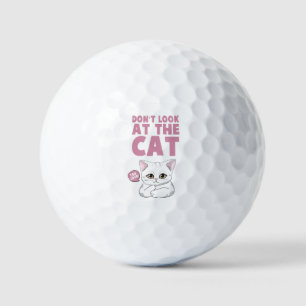 Don't Look At The Cat – Funny White Cat Golf Balls