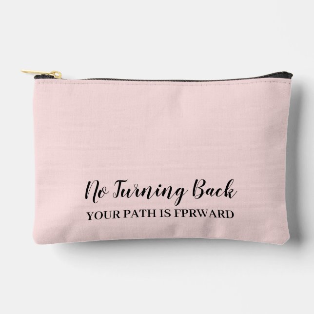 Don't Look Back | Modern Uplifting Peach Design Accessory Pouch (Front)