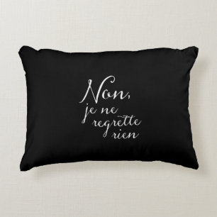 Don't Look Back - No Regrets French Inspirational Decorative Cushion