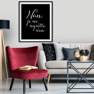 Don't Look Back - No Regrets French Inspirational  Poster