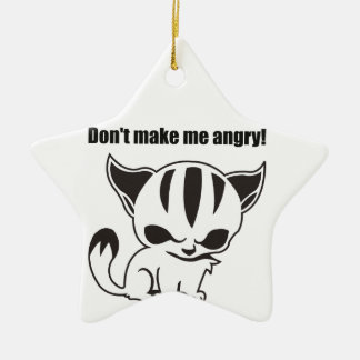 don't make me angry! Kitty Ceramic Tree Decoration