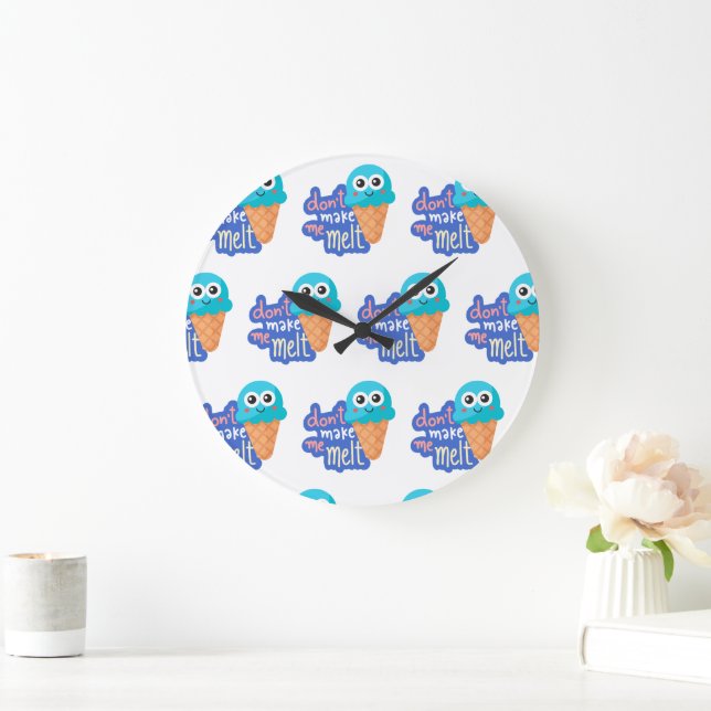 dont make me melt ice cream large clock (Home)