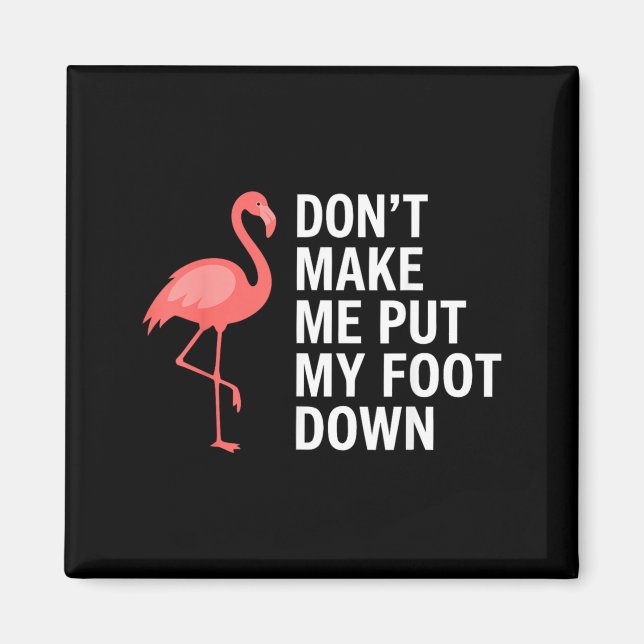 Dont Make Me Put My Foot Down Flamingo Funny Magnet (Front)