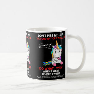 Don't Me Off I'm A Mpy Old Woman Funny Unicorn Quo Coffee Mug