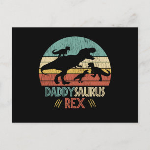 Don't Mess With Daddy Saurus Dinosaur Family Dad Postcard