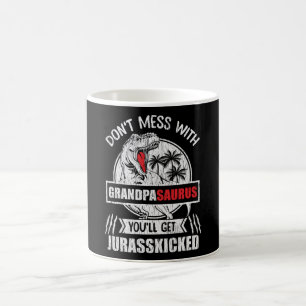 Don't Mess With Grandpa Saurus Dinosaur Family Dad Coffee Mug