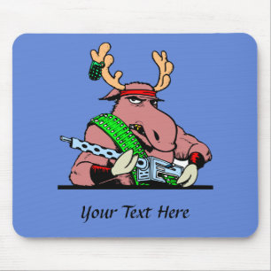 Don't Mess With Machine Gun Moose Mouse Mat