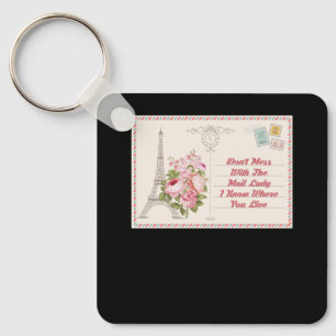 Dont Mess With Mail Lady Carrier Mailwoman Postal  Key Ring