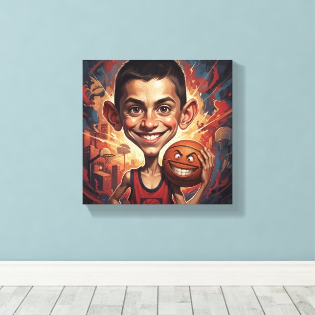 Don't mess with my Basketball Canvas Print (Insitu(Wood Floor))