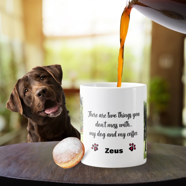 Don't Mess With My Dog And Coffee Personalised Pet Large Coffee Mug (Creator Uploaded)