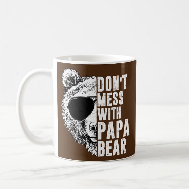 Don't Mess with Papa Bear Fathers Day  Coffee Mug (Left)